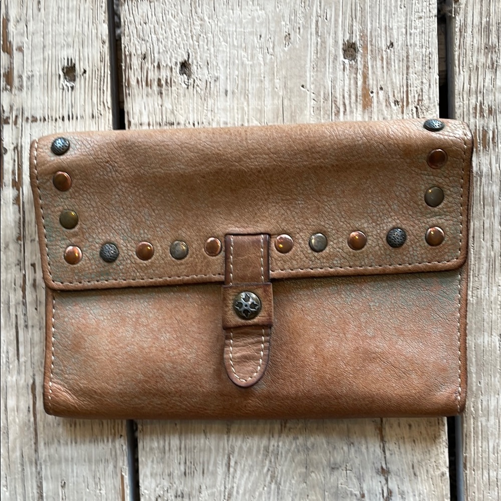 Patricia Nash Colli flap studded leather wallet